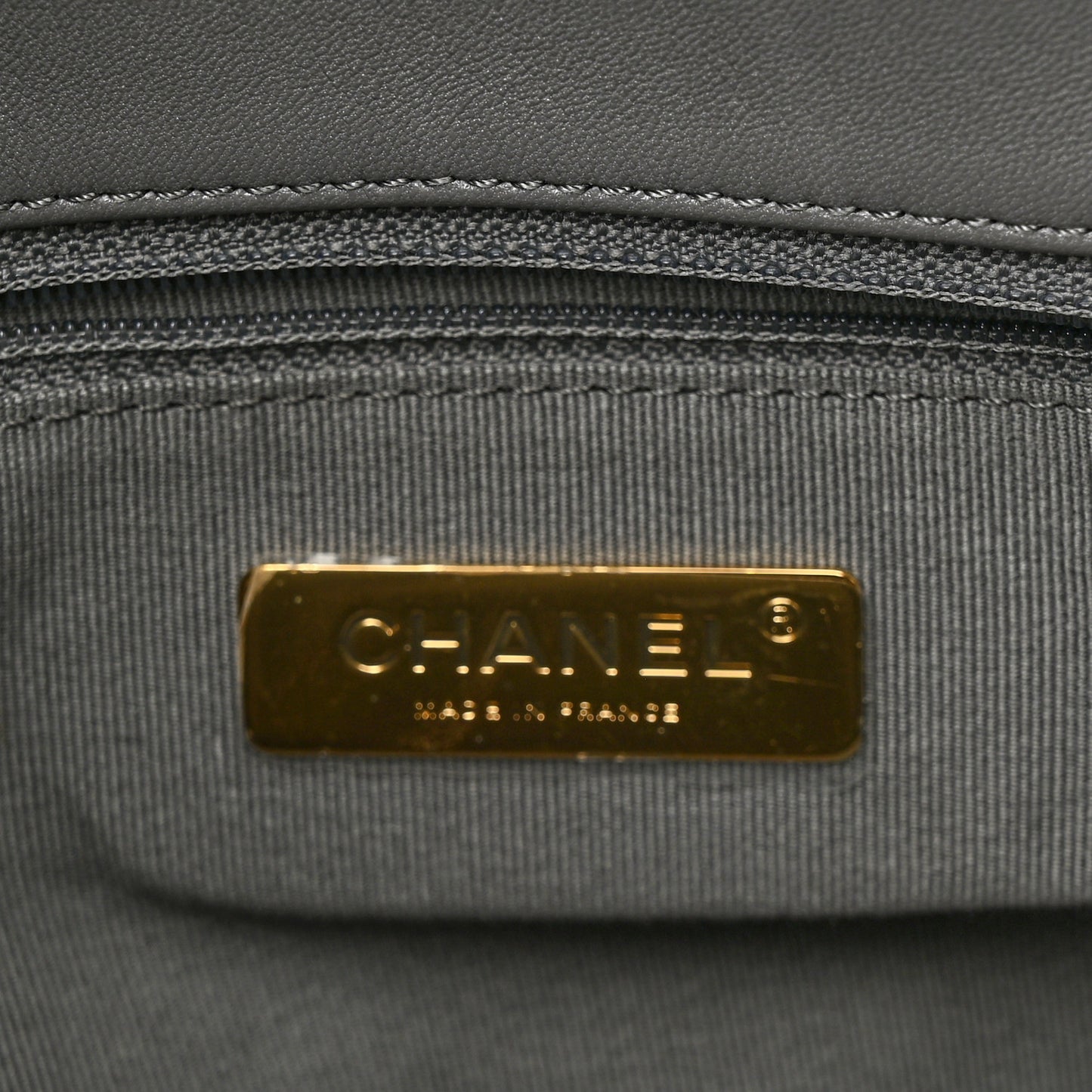 Lambskin Quilted Large Chanel 19 Flap Grey