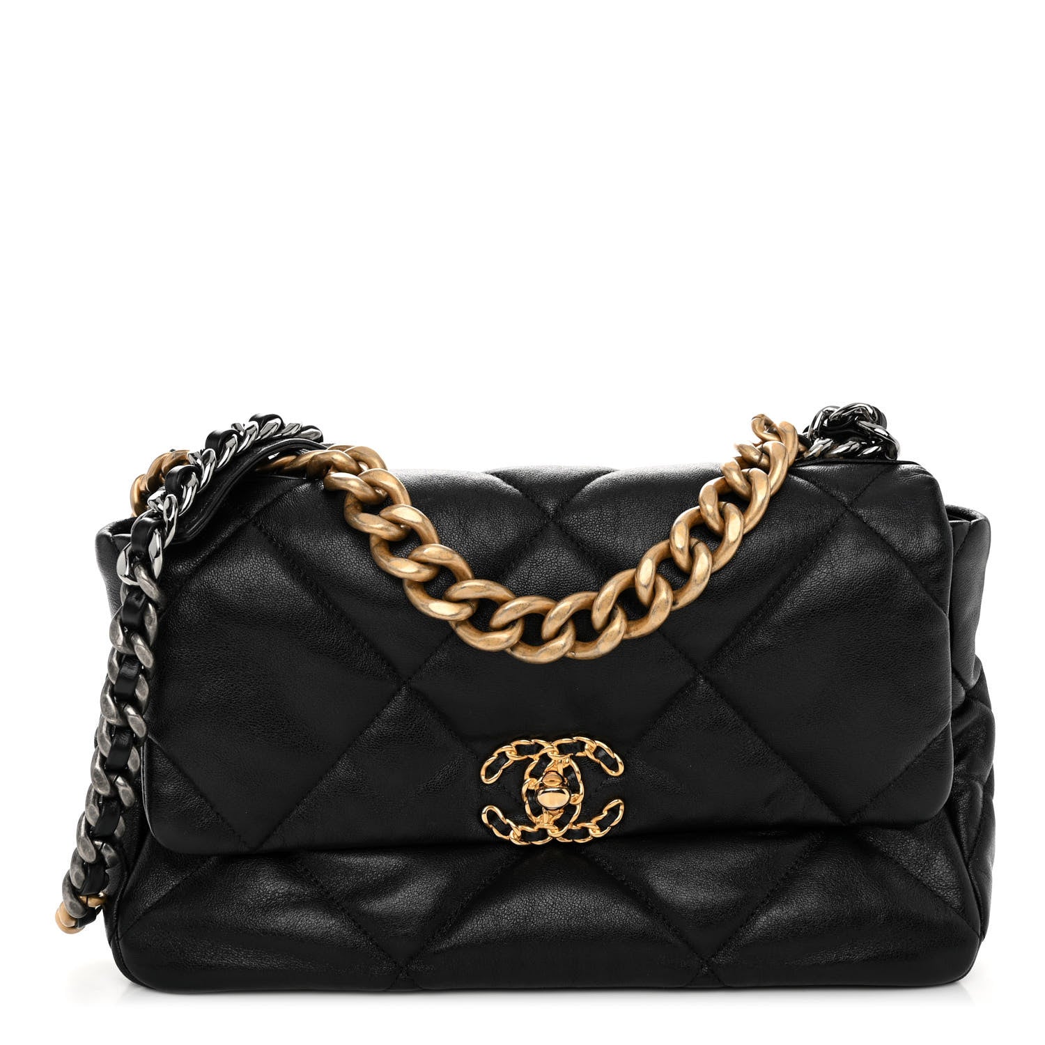 Chanel Lambskin Quilted Large Chanel 19 Flap Black 1 of 10