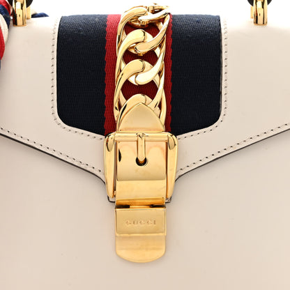 Gucci Calfskin Mini Sylvie Top Handle Bag White 9 of 15