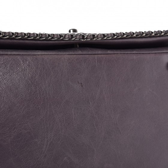 Chanel Calfskin Quilted Large CC Enchained Accordion Flap Grey 9 of 9