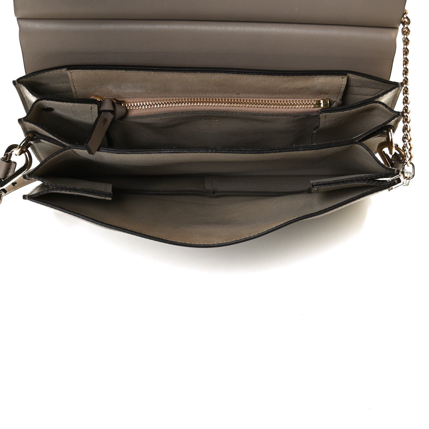 Chloe Calfskin Suede Medium Faye Shoulder Bag Motty Grey 5 of 15