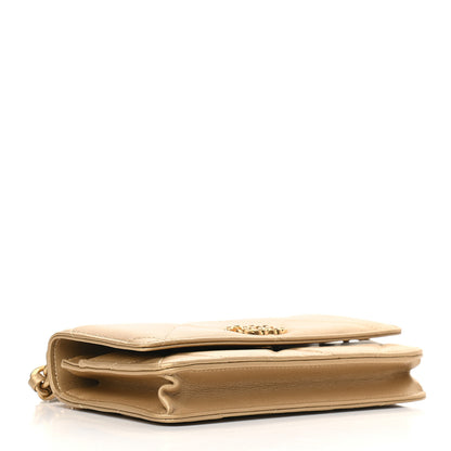 Chanel Metallic Goatskin Quilted Chanel 19 Wallet On Chain WOC Gold 4 of 10