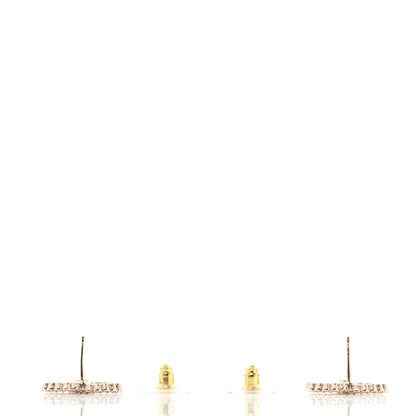 Chanel Crystal CC Earrings Gold 3 of 5