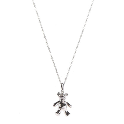 Tiffany Sterling Silver Teddy Bear Charm Pendant Necklace 1 of 5