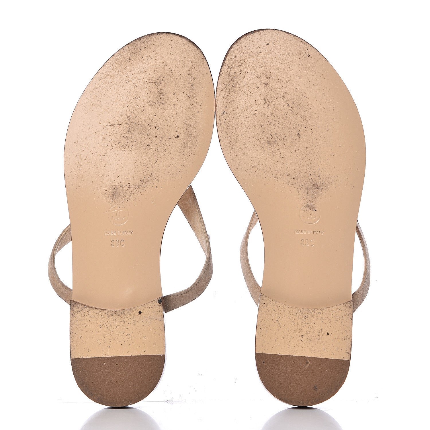 Chanel Suede Pearl Thong Sandals 39 Beige 7 of 19