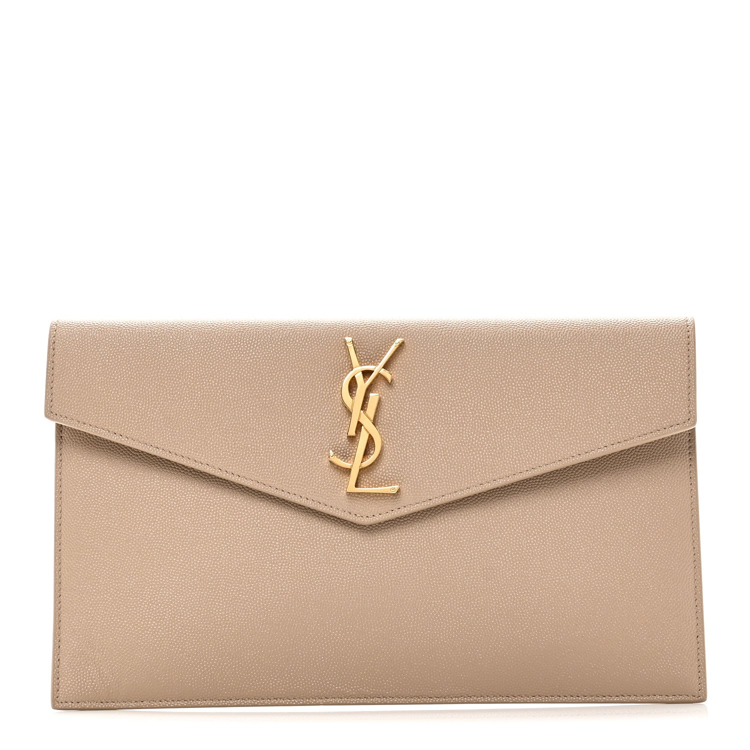 Saint Laurent Grain De Poudre Uptown Pouch Dark Beige 1 of 9