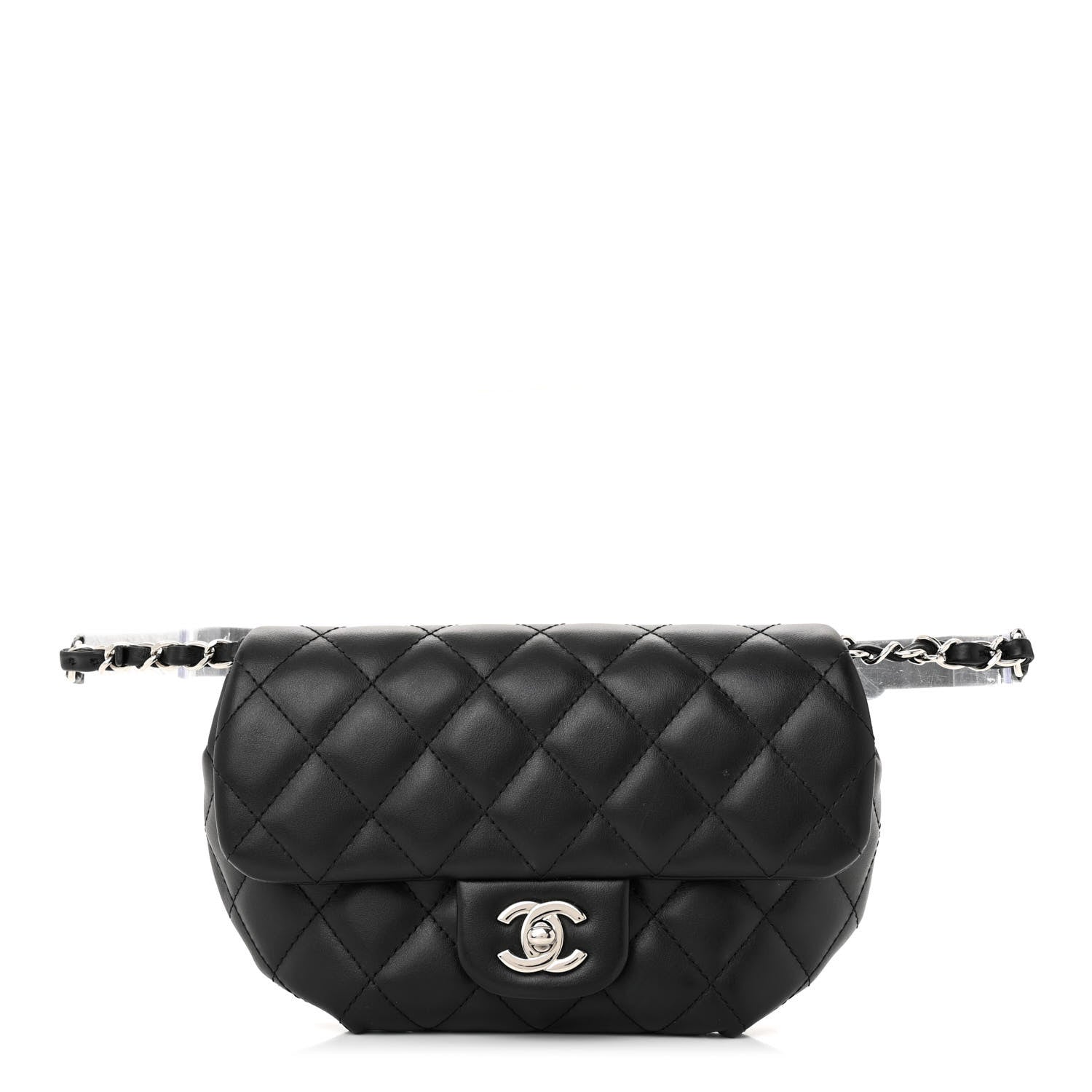 Chanel Calfskin Quilted CC Uniform Flap Belt Bag Black 1 of 12