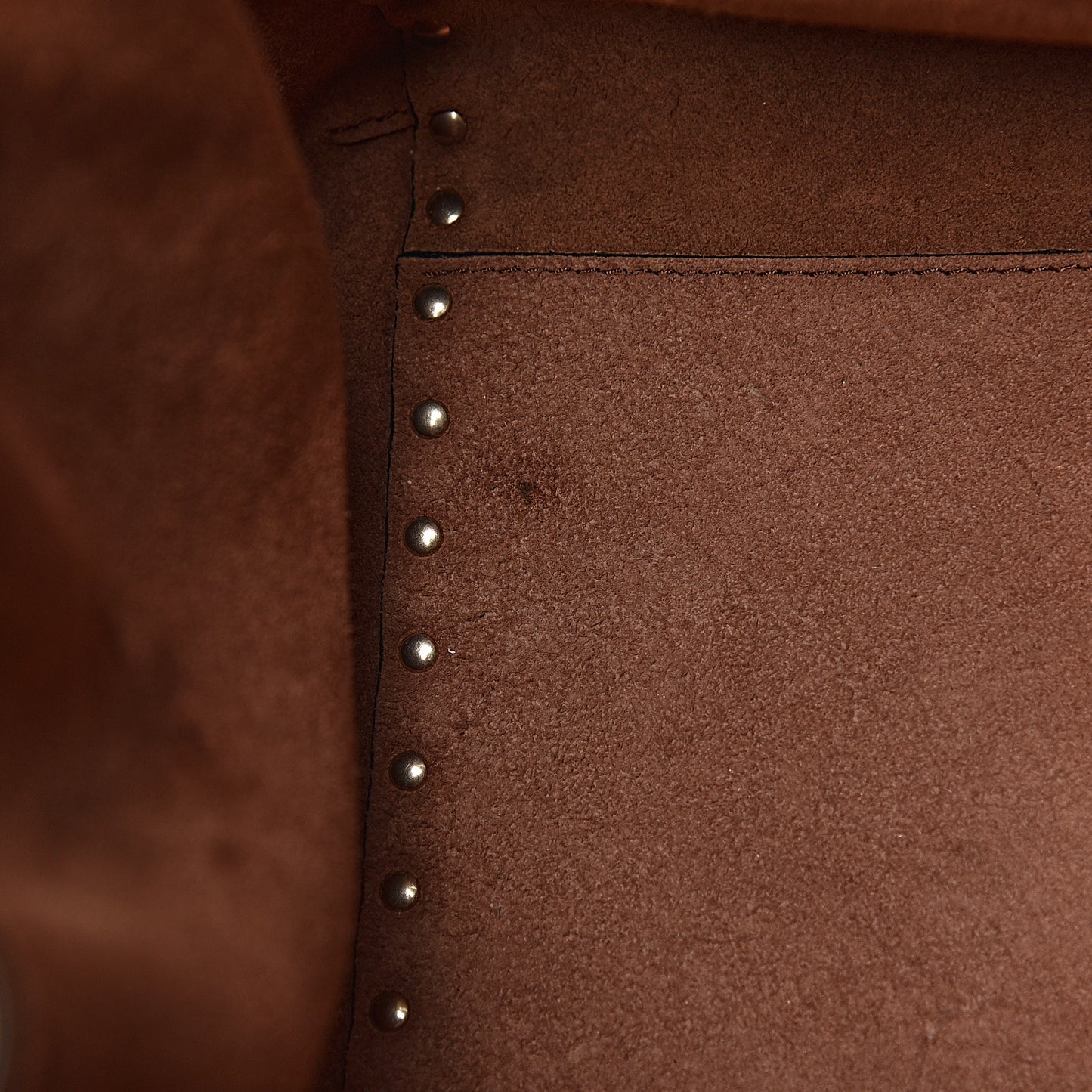 Pebbled Calfskin Rockstud Double Handle Cinch Tote Light Brown