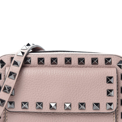 Valentino Garavani Grained Calfskin Small Rockstud Flap Pocket Camera Crossbody Bag Poudre 7 of 9