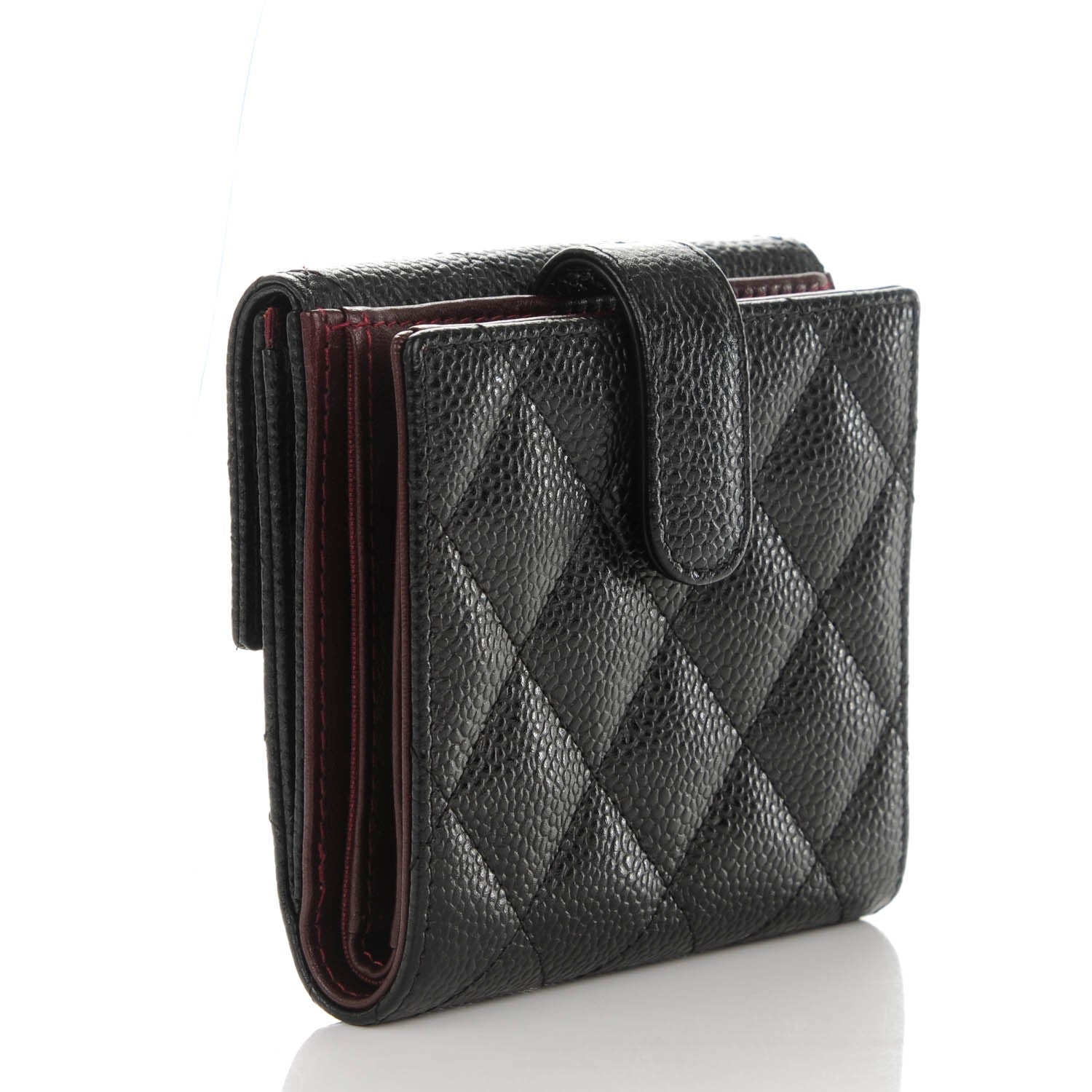 Chanel Caviar Quilted Compact French Flap Wallet Black 3 of 8