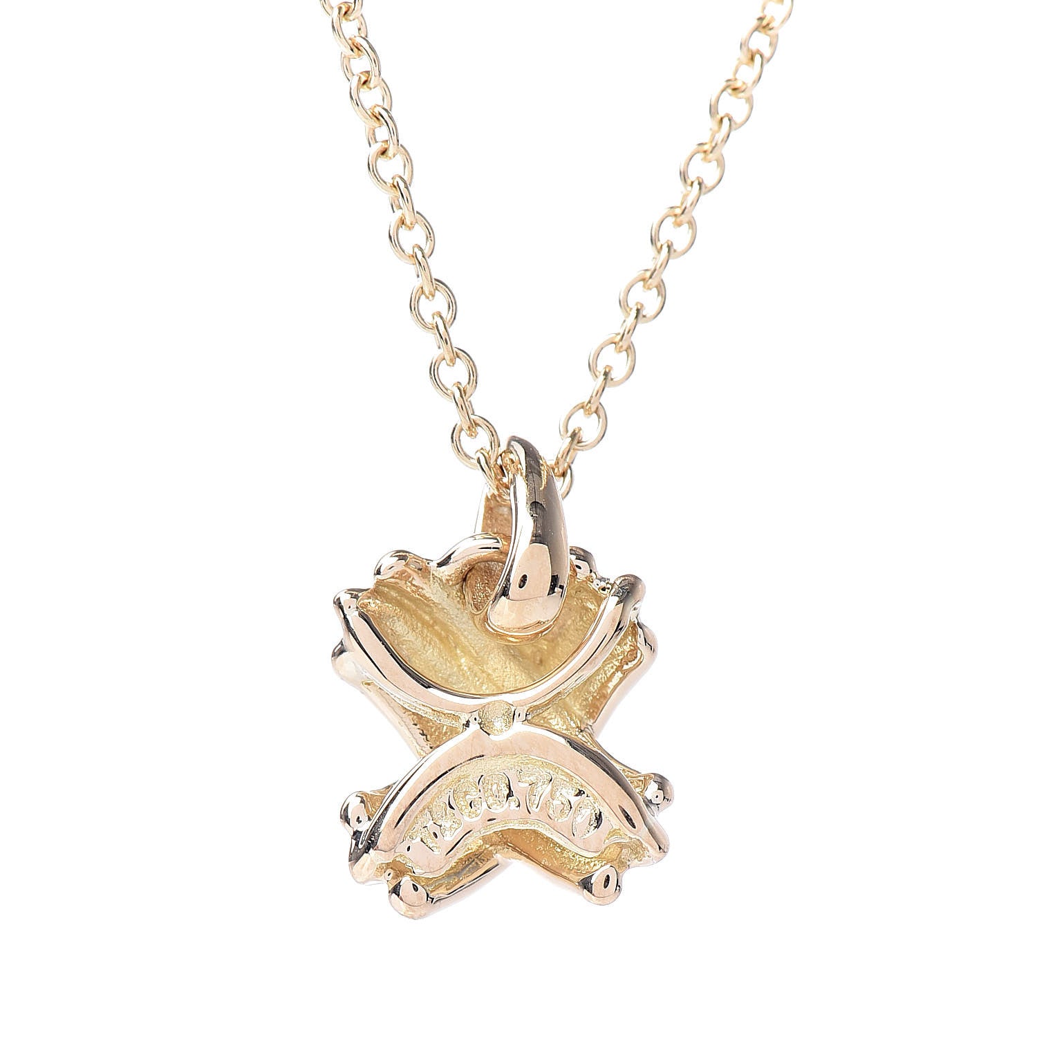 Tiffany 18K Yellow Gold Mini Signature X Pendant Necklace 5 of 7