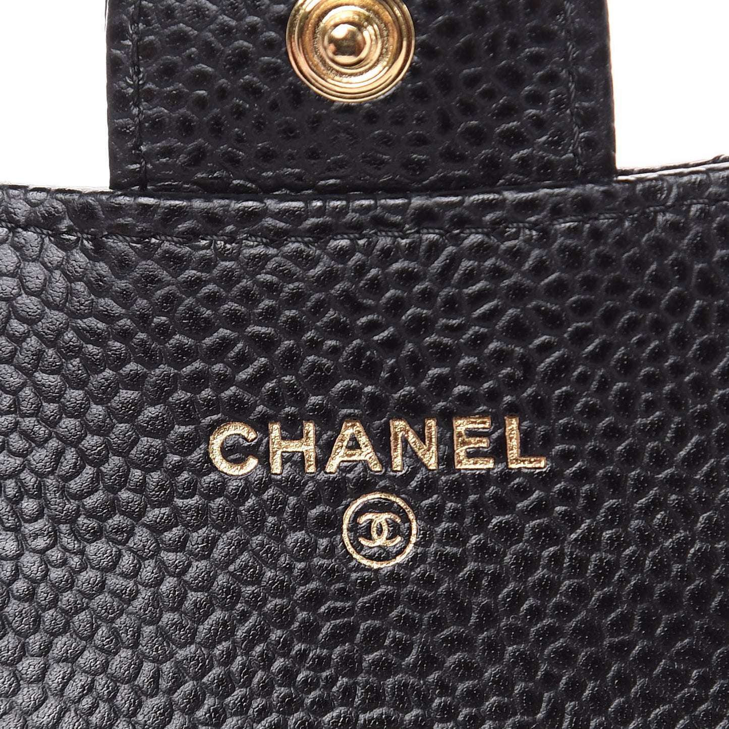 Caviar Quilted Flap Card Holder Black