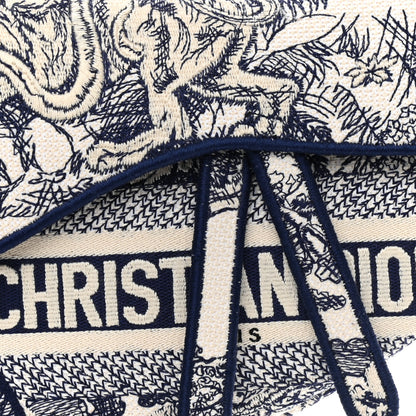 Christian Dior Canvas Embroidered Toile de Jouy Saddle Bag Blue 8 of 12