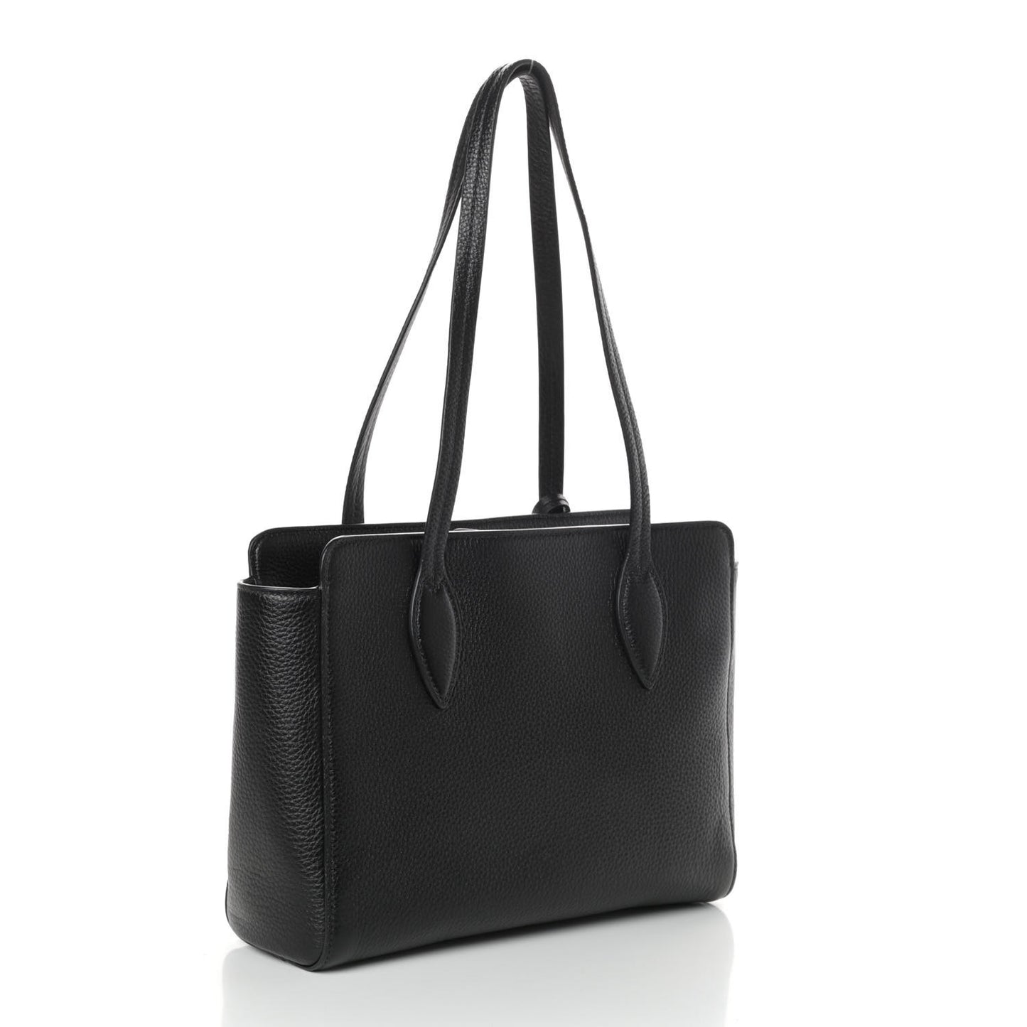 Vitello Daino Shopping Tote Black