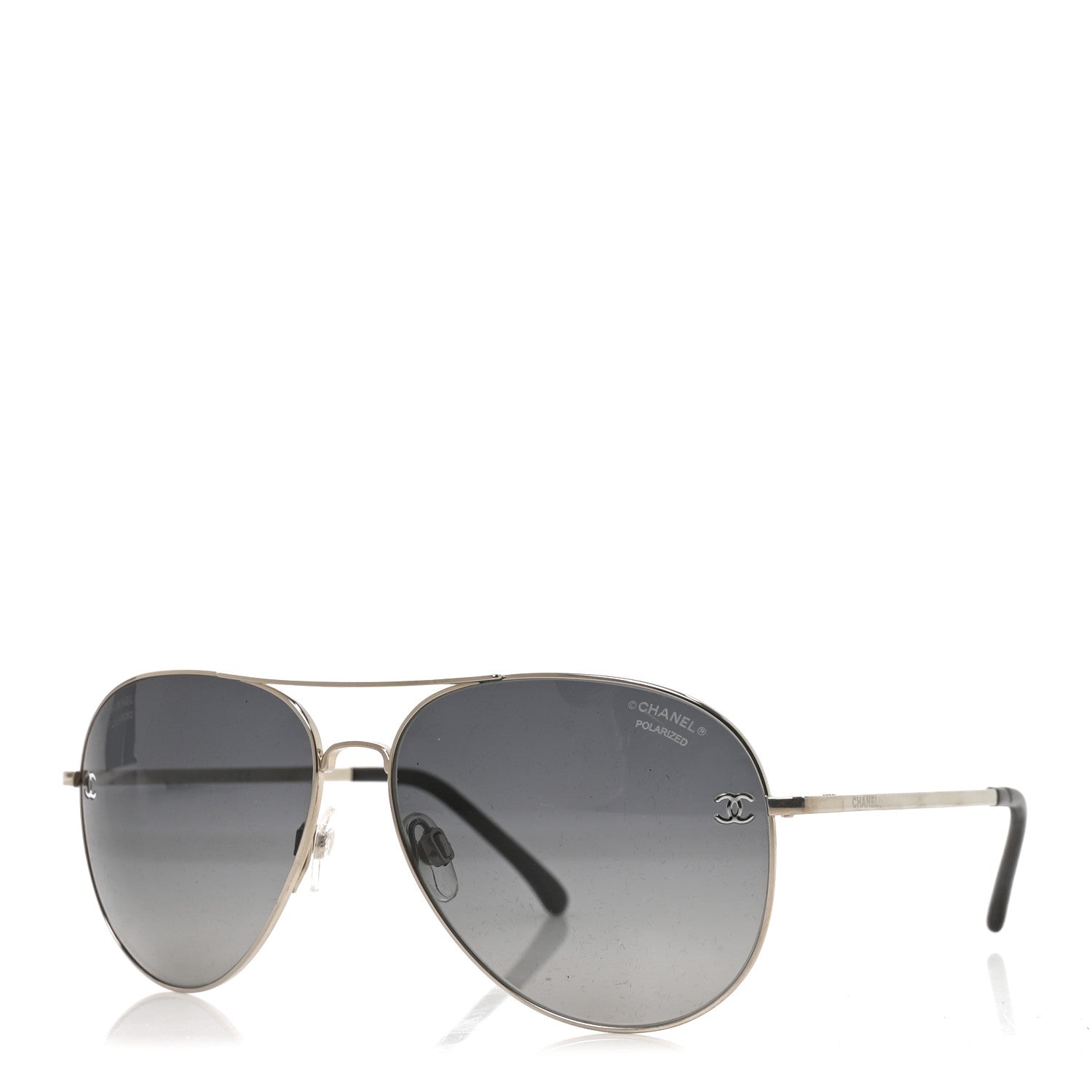 Chanel Metal Aviator CC Sunglasses 4189-T-Q Black 1 of 7