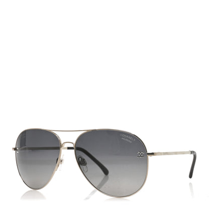 Chanel Metal Aviator CC Sunglasses 4189-T-Q Black 1 of 7