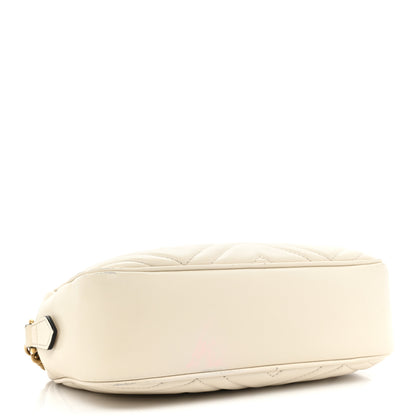Gucci Calfskin Matelasse Small GG Marmont Chain Shoulder Bag White 4 of 19