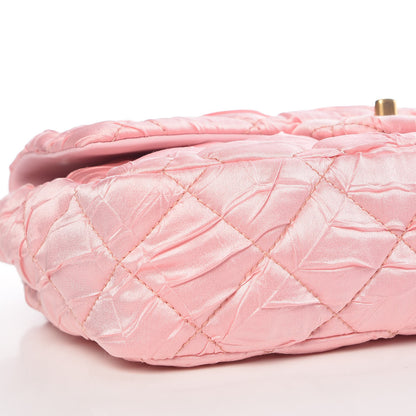 Chanel Satin Quilted Pleated Flap Pink 8 of 9