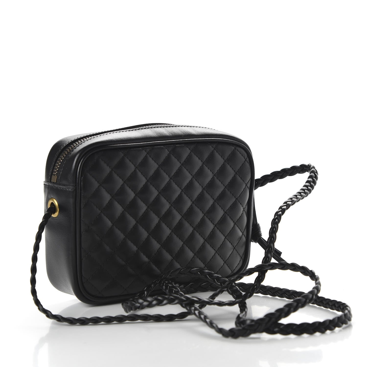 Gucci Calfskin Trapuntata Web Mini GG Shoulder Bag Black 3 of 10