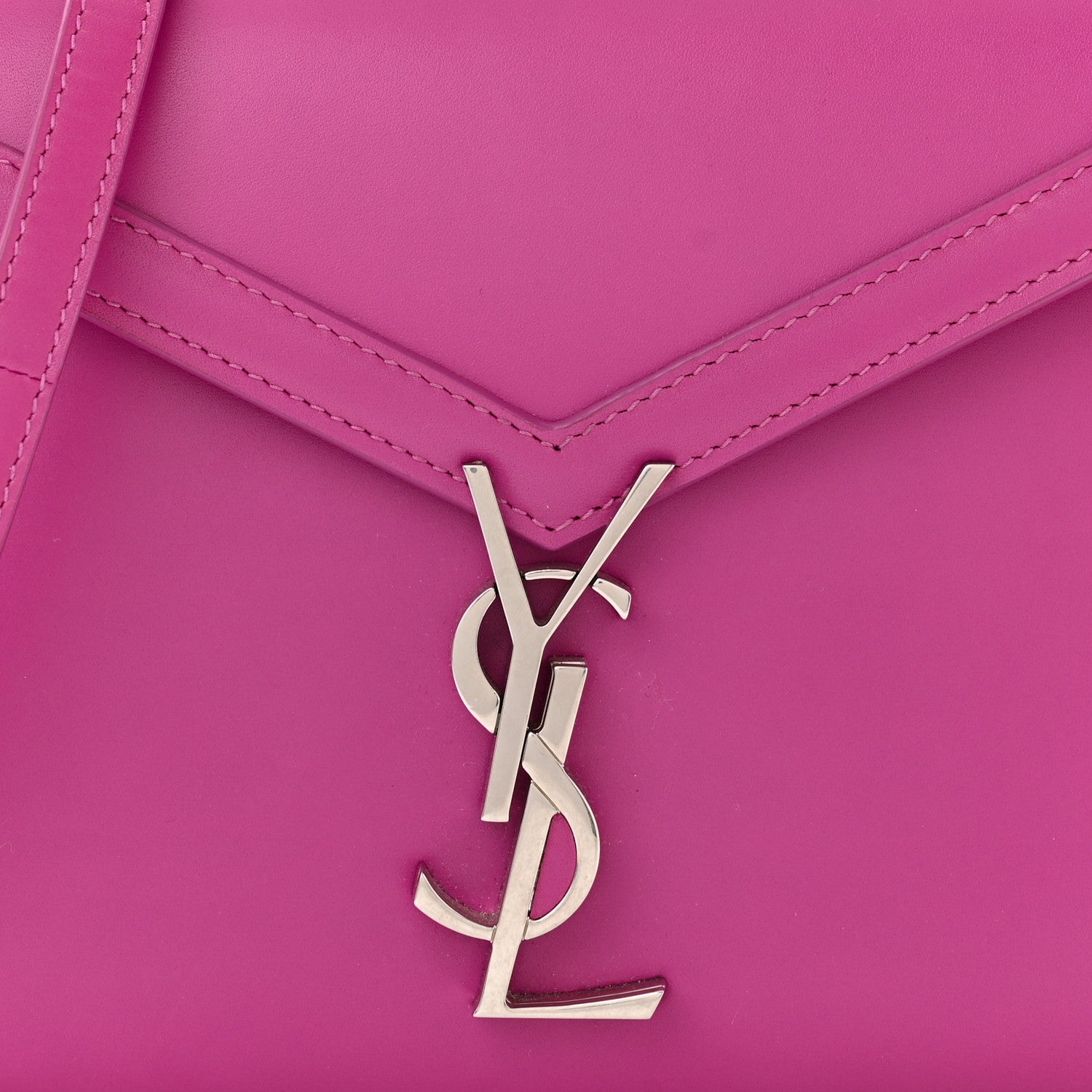 Saint Laurent Calfskin Mini Classic Monogram Cassandra Top Handle Bag Electric Fuchsia 8 of 10