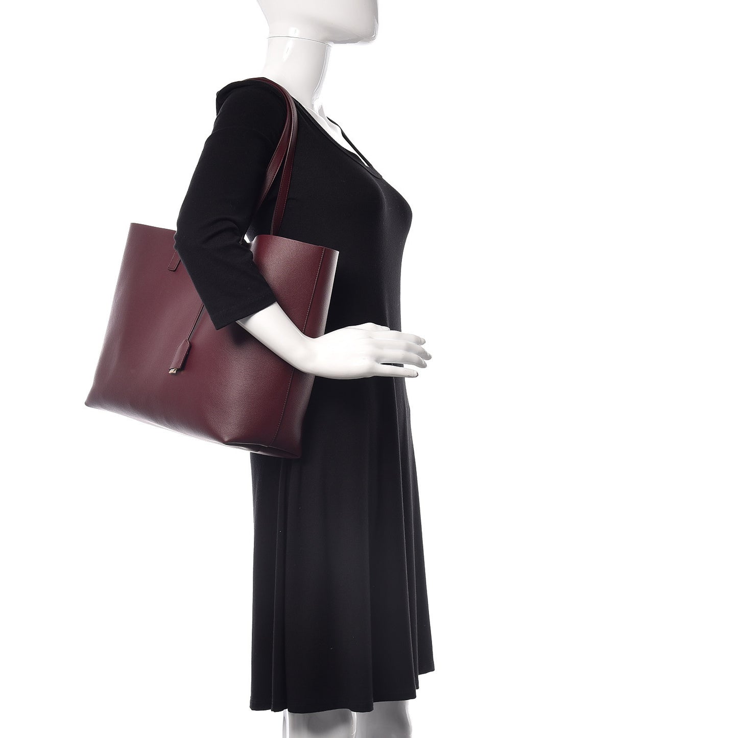 Calfskin Large Shopping Tote Deep Carmin