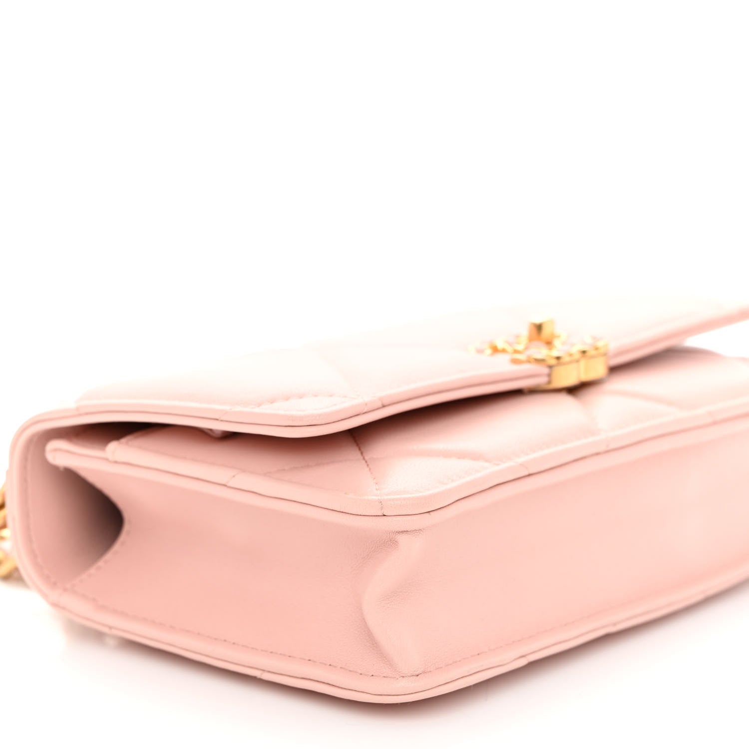 Chanel Lambskin Quilted Chanel 19 Wallet On Chain WOC Light Pink 10 of 11