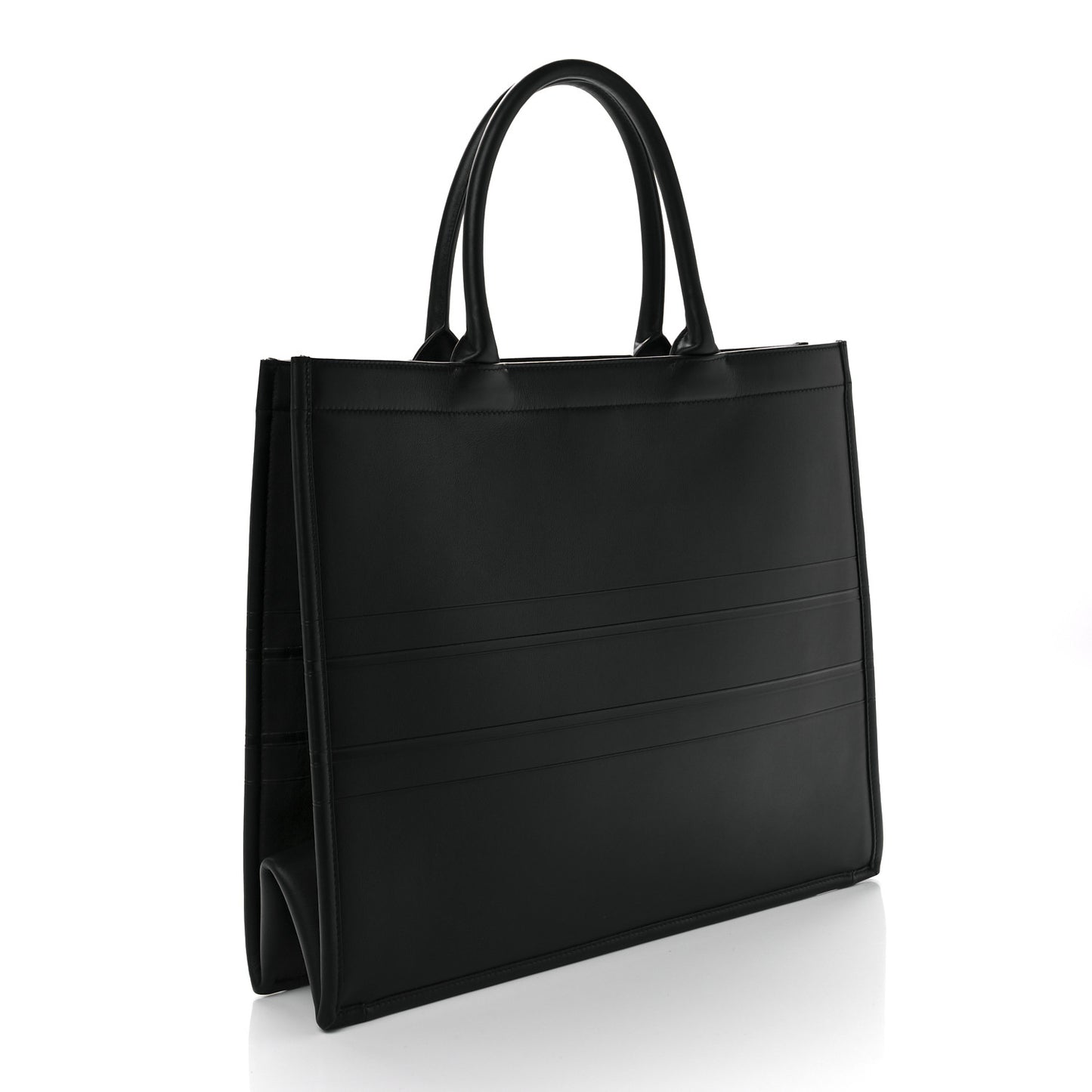 Calfskin Embossed Large Book Tote Black