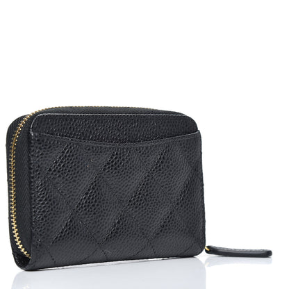 Chanel Caviar Quilted Zip Coin Purse Black 3 of 10