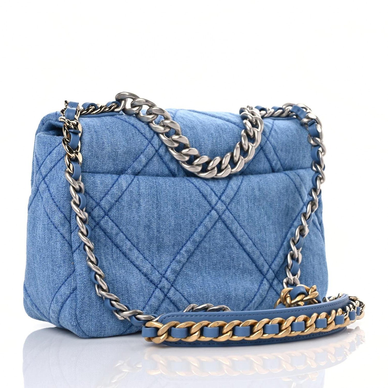 Chanel Denim Quilted Medium Chanel 19 Flap Blue 2 of 9