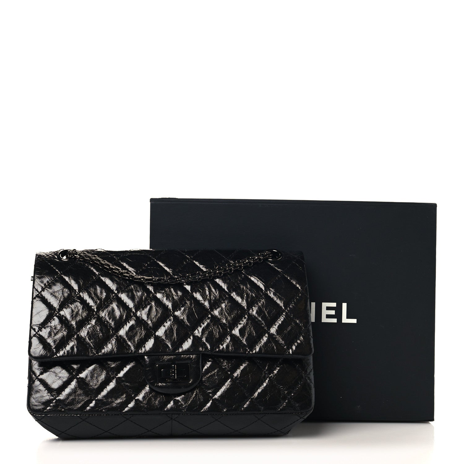 Chanel Glazed Calfskin Quilted 2.55 Reissue 226 Flap So Black 11 of 11