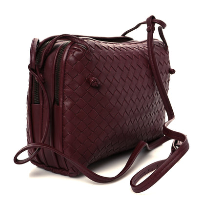 Bottega Veneta Nappa Intrecciato Double Compartment Crossbody Bag China Red 3 of 12