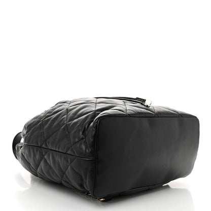Chanel Lambskin Quilted Drawstring Backpack Black 4 of 11