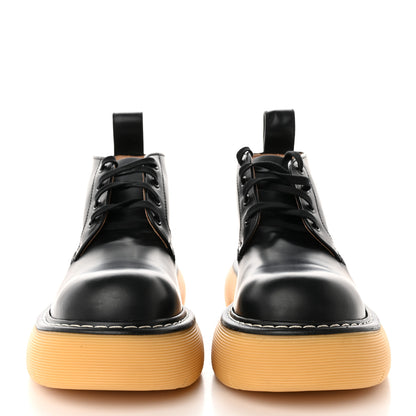 Bottega Veneta Calfskin The Swell Lace Up Ankle Boots 41 Black Natural Rubber 2 of 9