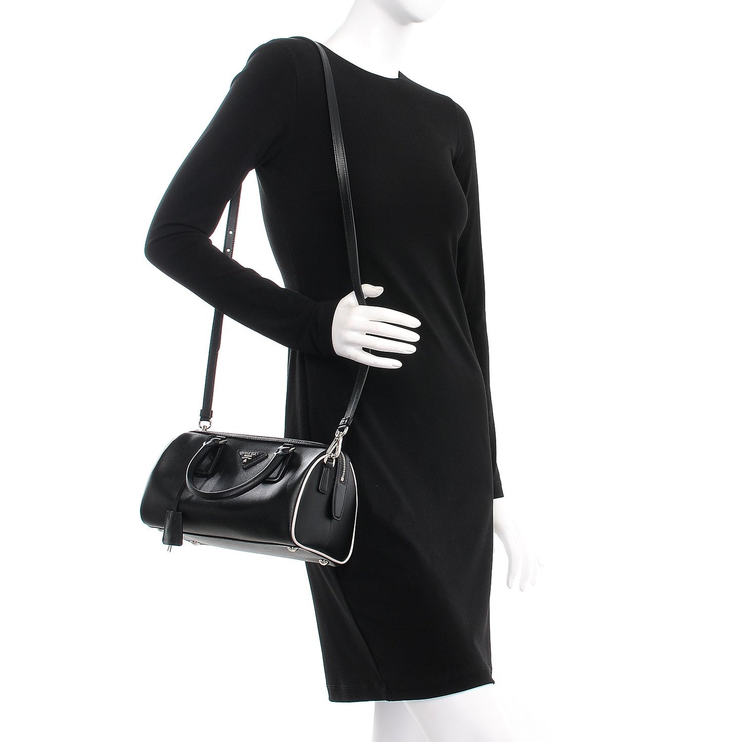 Saffiano Lux Bowler Black