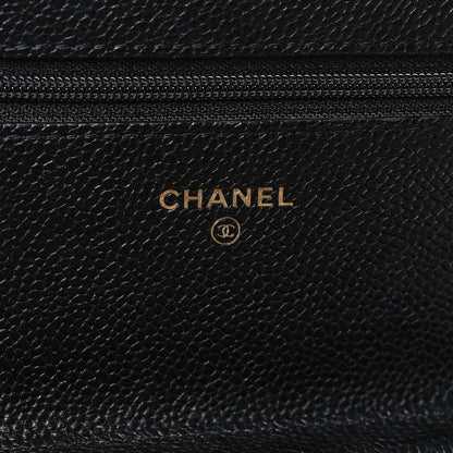 Chanel Caviar Quilted Boy Wallet On Chain WOC Black 6 of 11