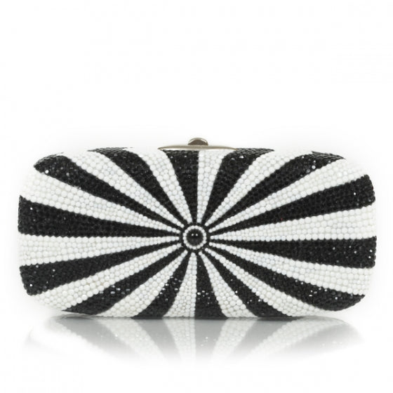 Crystal Starburst Clutch Black White