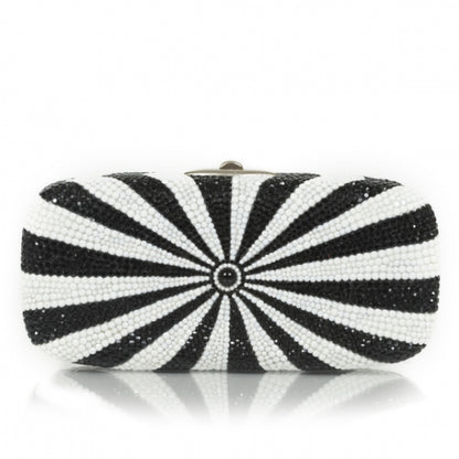 Judith Leiber Crystal Starburst Clutch Black White 1 of 9