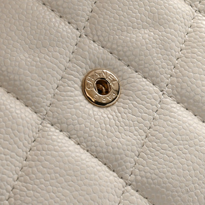 Chanel Caviar Quilted Compact Flap Wallet White 10 of 11