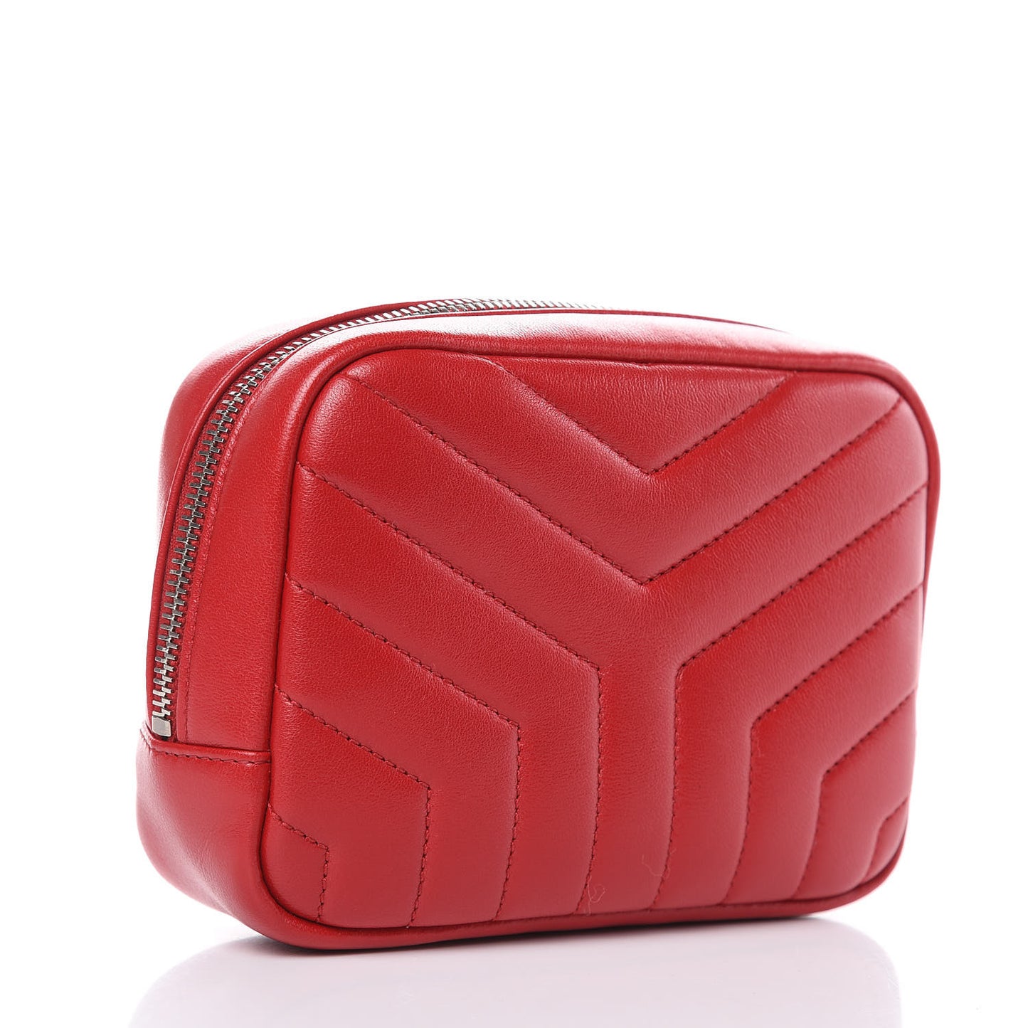 Lambskin Y Quilted Monogram Loulou Cosmetic Case Rouge Orient
