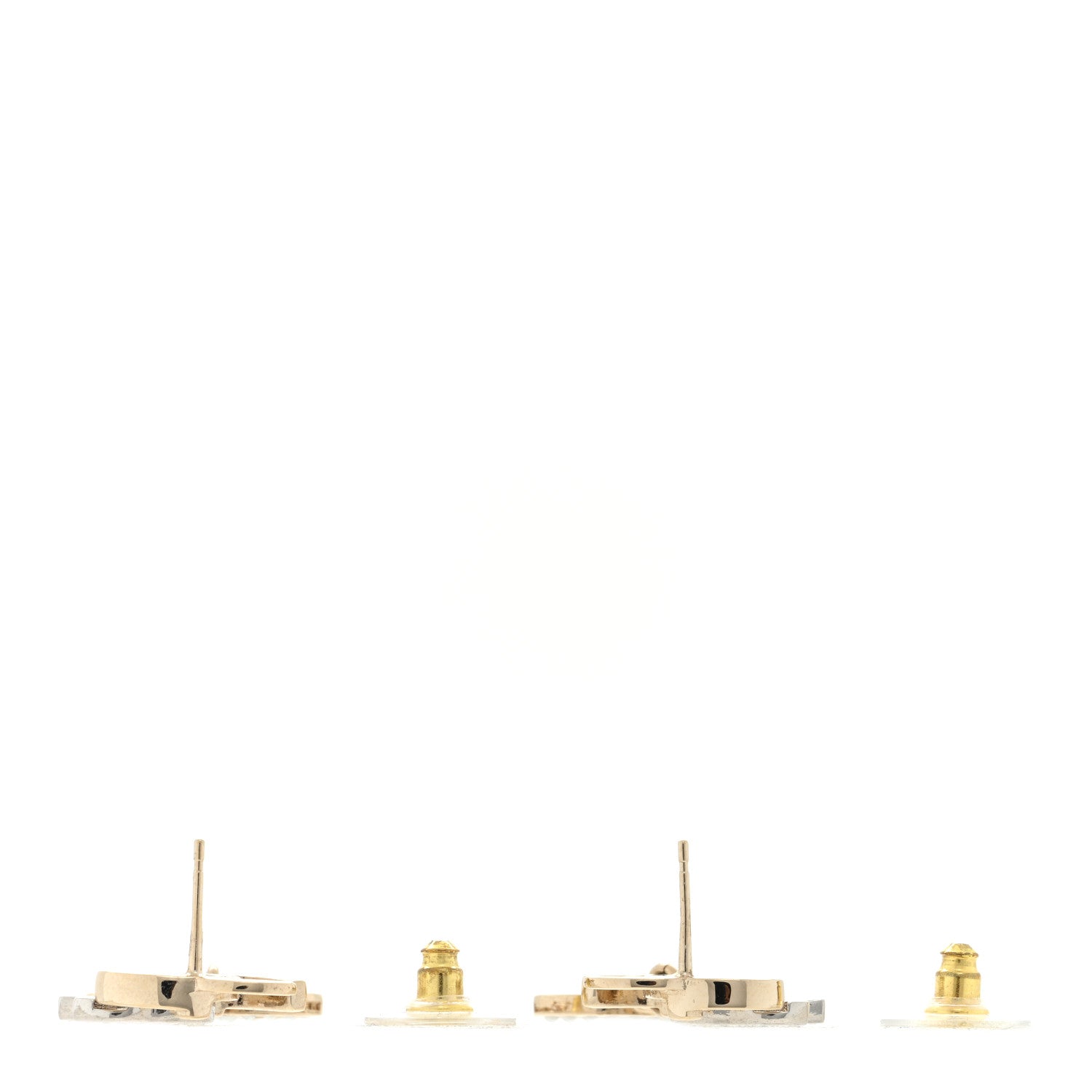 Chanel Crystal Pearl Double CC Drop Earrings Gold Silver 3 of 4