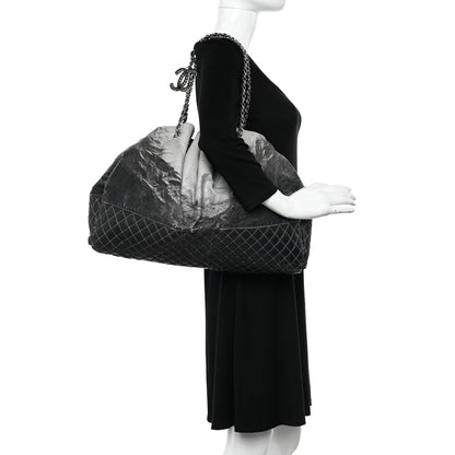 Chanel Vinyl Quilted Melrose Degrade Tote Black 2 of 11