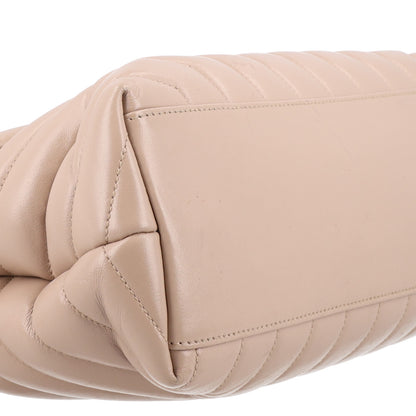 Saint Laurent Calfskin Y Quilted Monogram Medium Loulou Chain Satchel Nude Powder 10 of 11