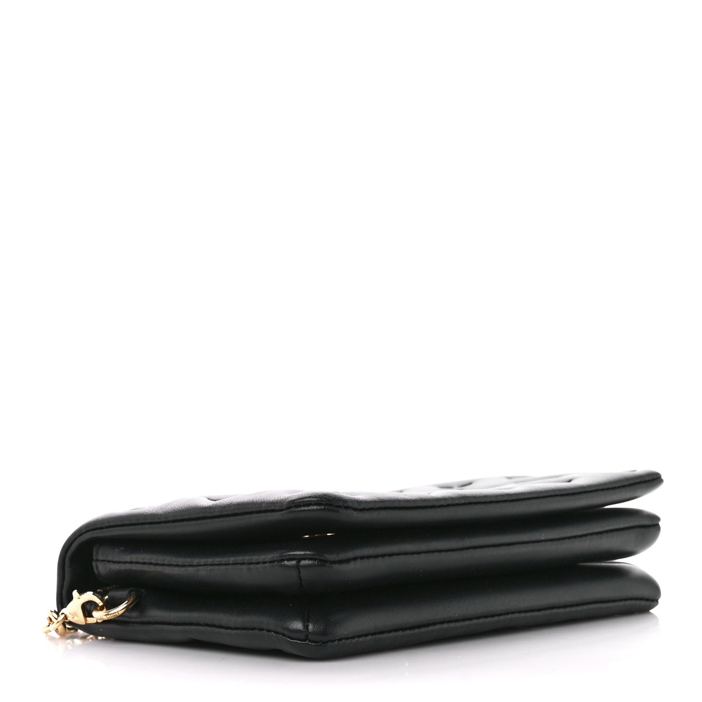 Lambskin Embossed Monogram Pochette Coussin Black