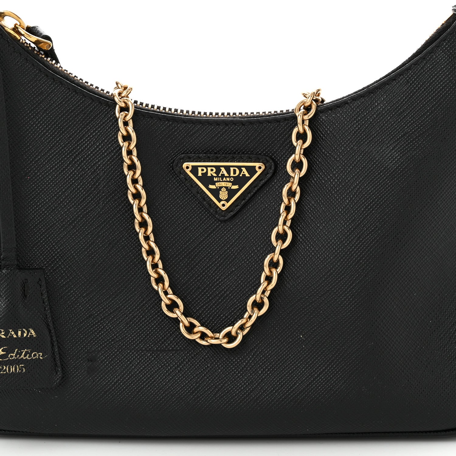 Prada Saffiano Lux Re-Edition 2005 Shoulder Bag Black 9 of 12