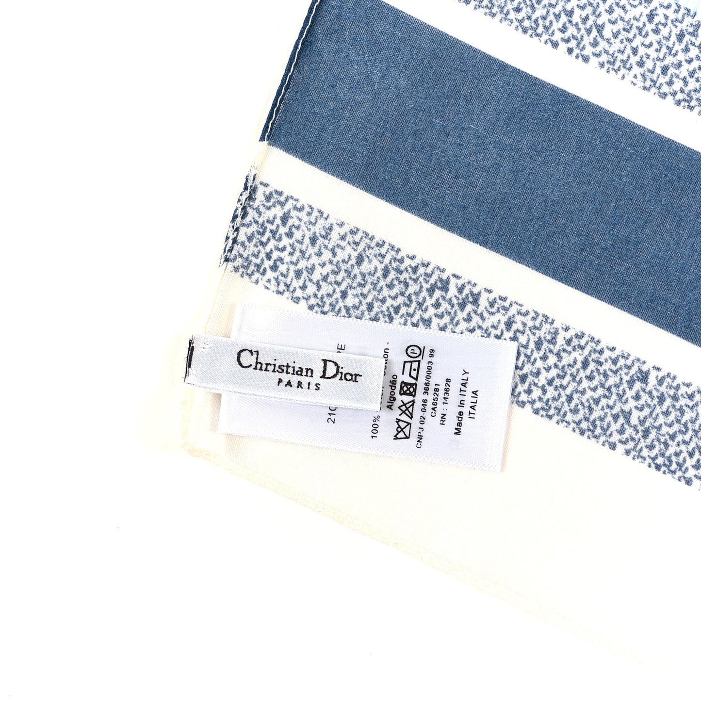 Cotton Athens Print Sarong Blue Ecru
