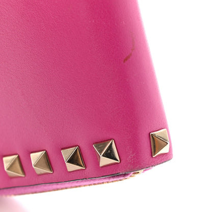 Valentino Garavani Calfskin Rockstud Zip Around Wallet Bright Fuxia 16 of 16