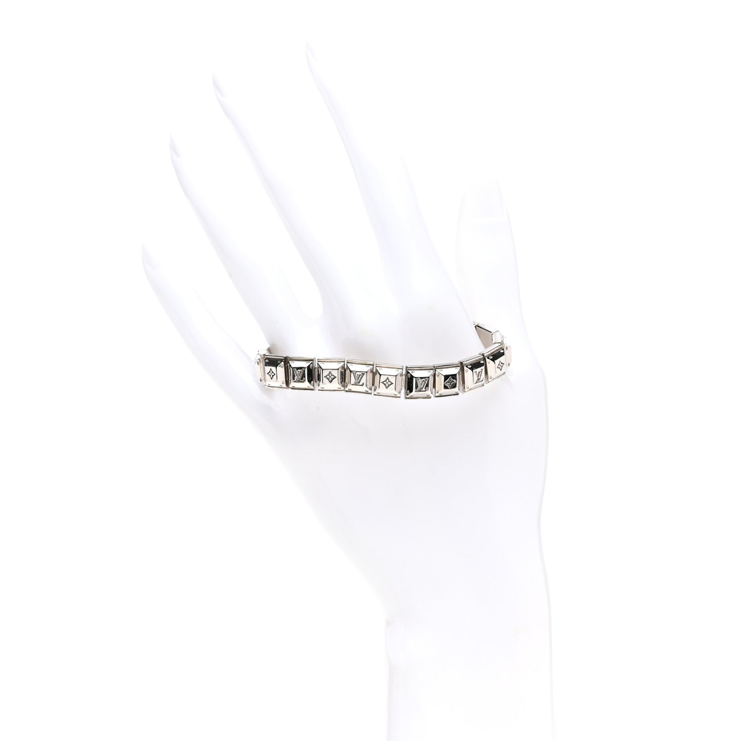 Palladium Monogram Nanogram Tennis Bracelet S Silver