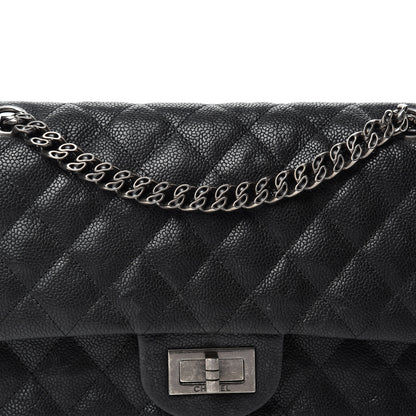 Chanel Washed Caviar Quilted 2.55 Reissue 225 Bijoux Chain Flap Black 12 of 13