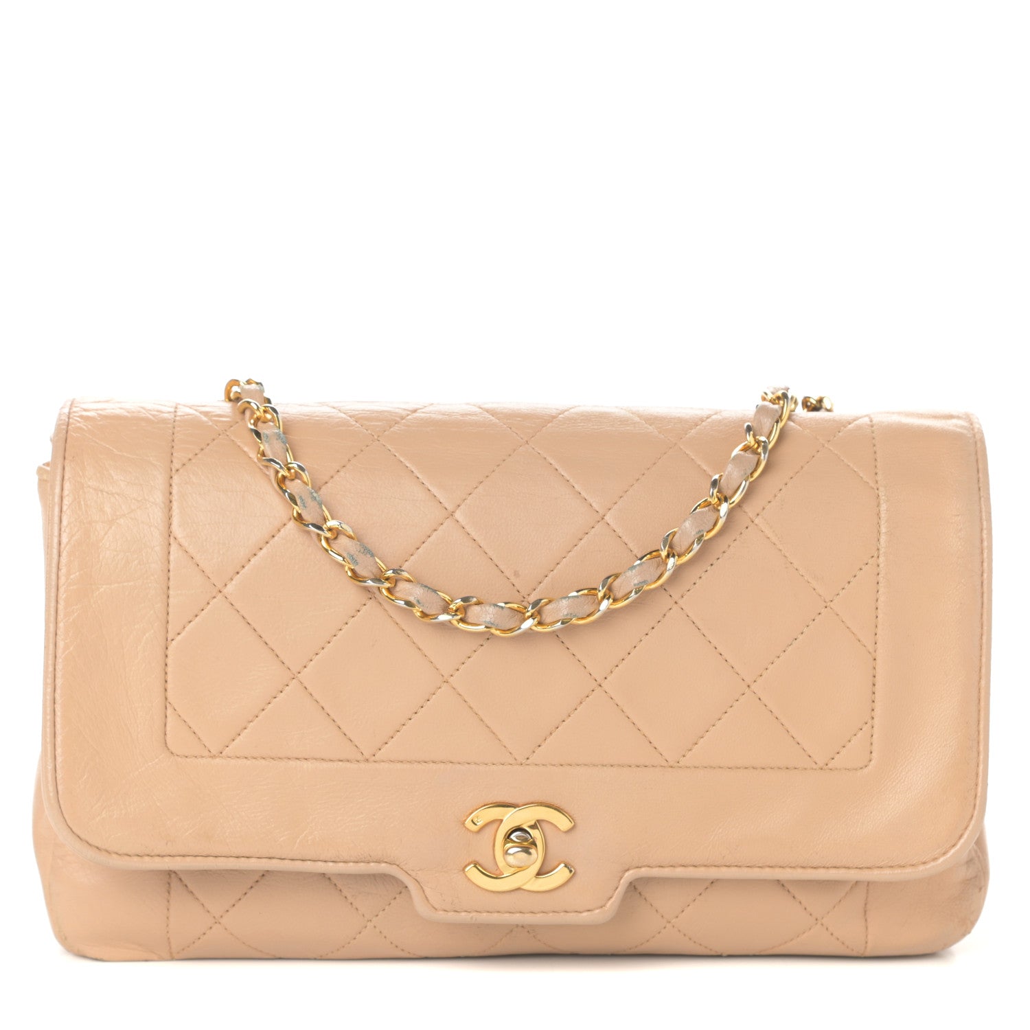 Chanel Lambskin Quilted Medium Single Flap Beige 1 of 10