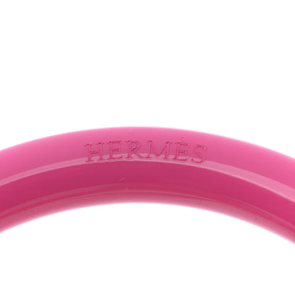 Hermes Lacquered Wood H Equipe PM Bangle Bracelet T2 Amazon Pop Rouge 4 of 5